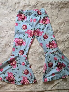 Cute Floral Bell-Bottom Leggings for Girls